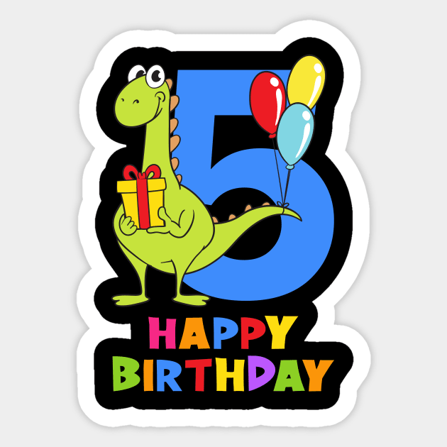 5th Birthday Party 5 Year Old Five Years Sticker by KidsBirthdayPartyShirts